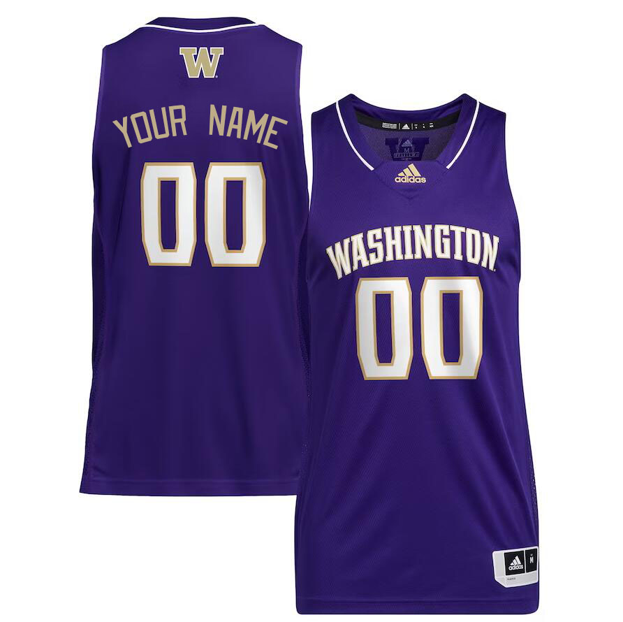 Custom Washington Huskies Name And Number College Basketball Jerseys Stitched-Purple